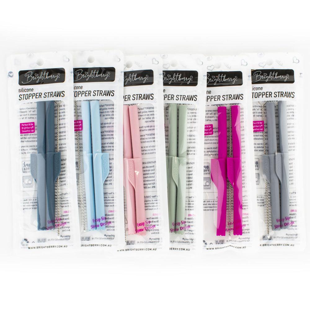 Silicone Stopper Straws for Smoothie Cup