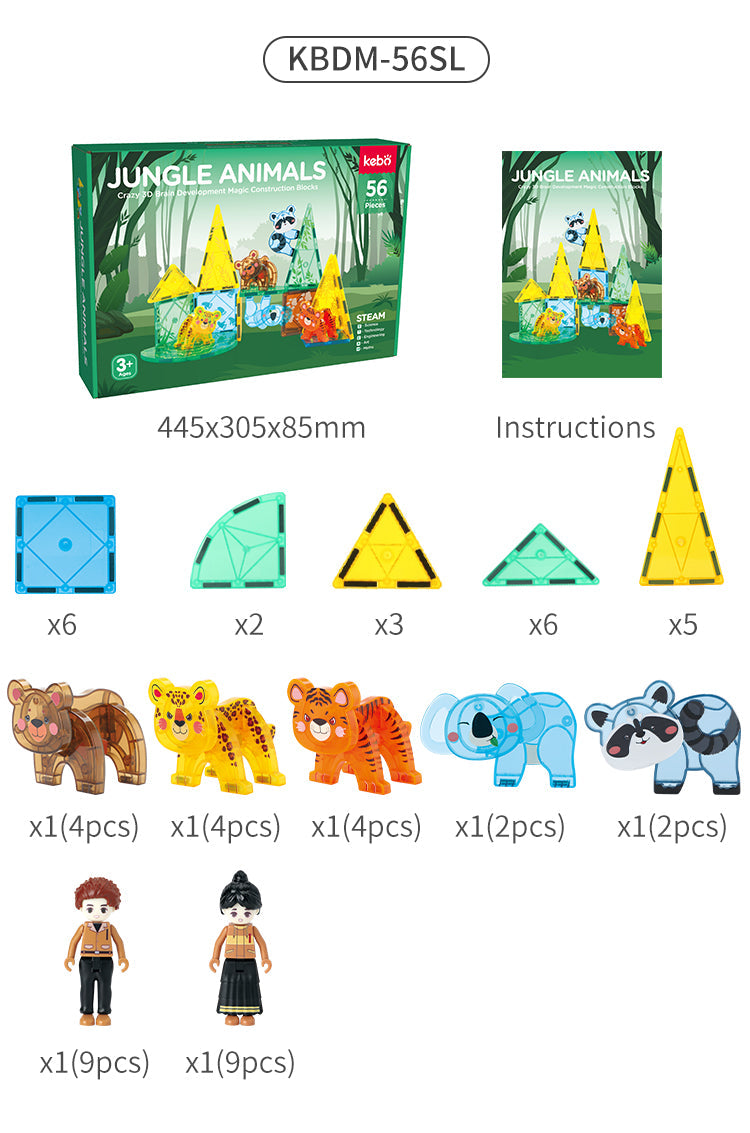 Animals Magnetic Tiles