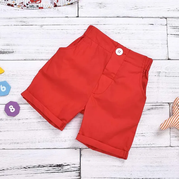 Christmas Short Sleeve Shirt and Shorts 2-piece Set