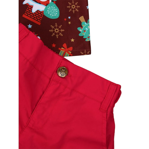 Christmas Short Sleeve Shirt and Shorts 2-piece Set