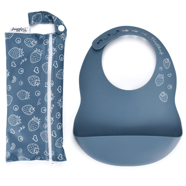 Baby Silicone Bib with Waterproof Bag