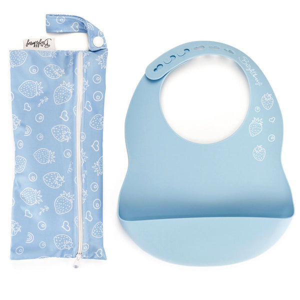 Baby Silicone Bib with Waterproof Bag