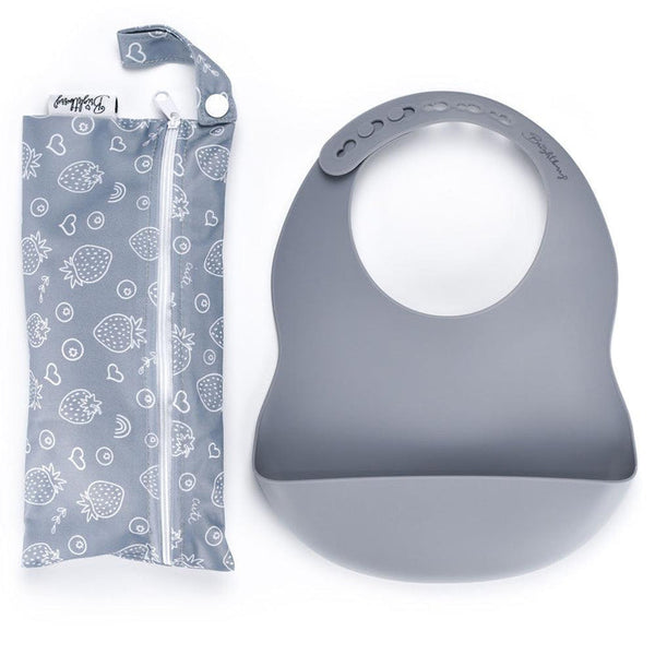 Baby Silicone Bib with Waterproof Bag