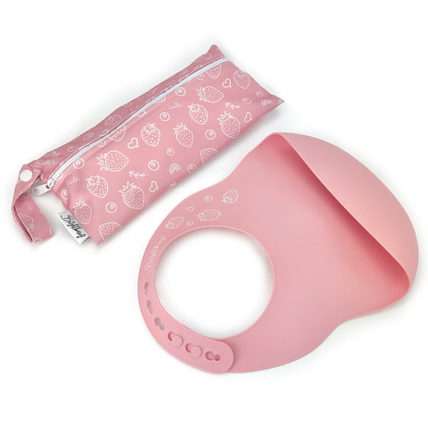 Baby Silicone Bib with Waterproof Bag