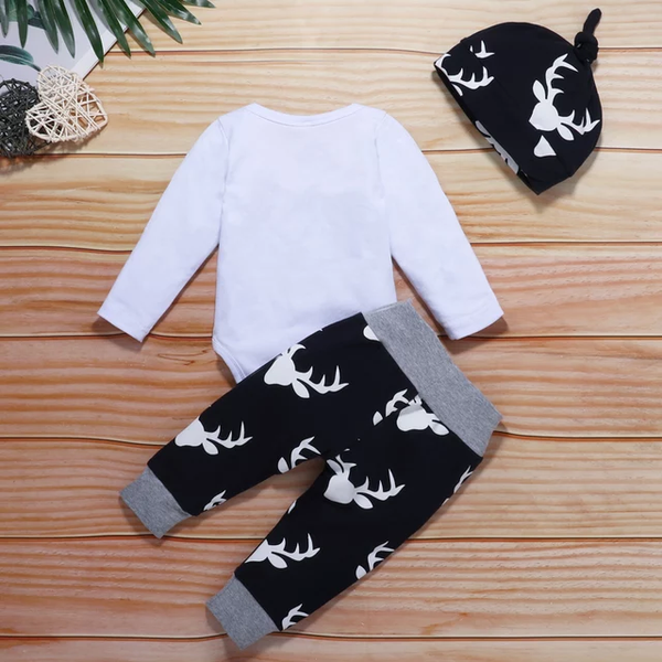 Little Man Bodysuit and Pants with Hat 3-piece Set