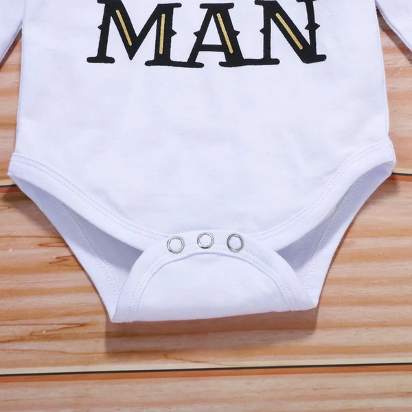 Little Man Bodysuit and Pants with Hat 3-piece Set