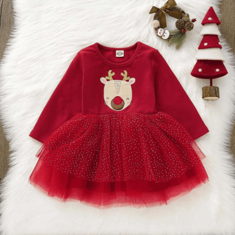 Rudolph Glitter Tulle Dress