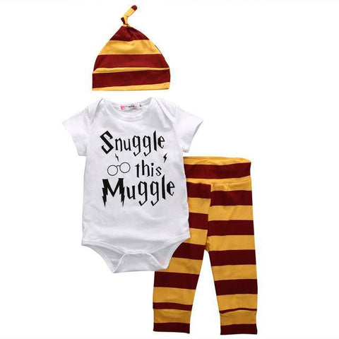 Harry Potter Snuggle This Muggle Bodysuit and Pants with Hat 3-piece Set